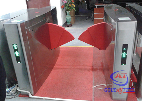 Access Control Flap Barrier Gate , retractable pedestrian barriers Infrared induction clamp