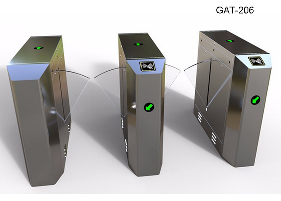 Half height Flap Barrier Gate Two Lane Turnstile With IR Sensor For Bus Station