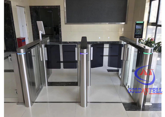 Waist Height Office Security Turnstile Gate RFID Face Recognition Flap Barrier Gate