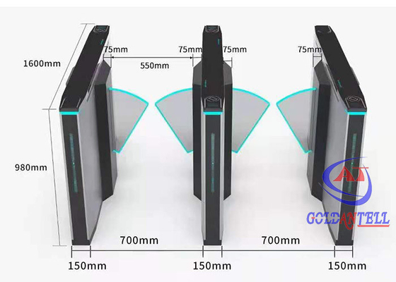 Standard / Customized Flap Barrier Gate 0.2s Speed With Access Control