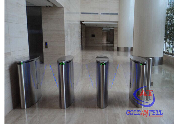 Counter Automatic Flap Barrier Gate 304 Grade Acrylic Glass With Fingerprint Lock