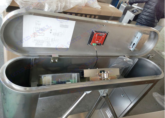 Security Half Height Turnstiles Tripod Turnstile Gate With Led Direction Instruction