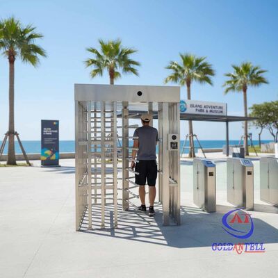 CE Certified SUS316 Anti-corrosive Full Height Turnstile Rust-proof Single Lane Security Gate for Island Amusement Park
