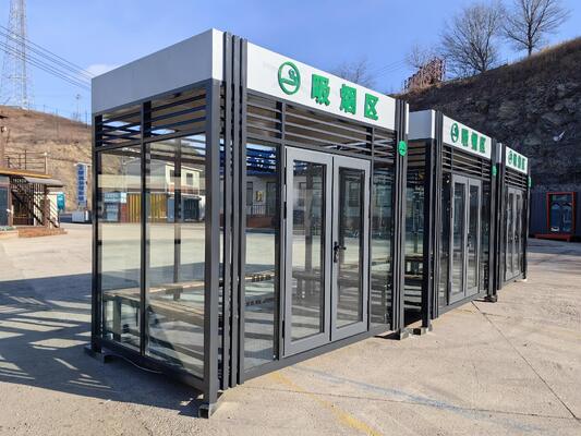 Outdoor Steel Frame Prefabricated Security Portable Modular Smoking Room Long Lifetime