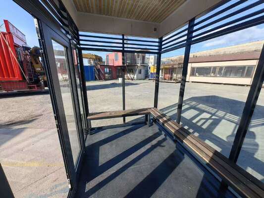 Outdoor Steel Frame Prefabricated Security Portable Modular Smoking Room Long Lifetime