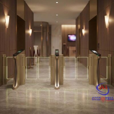 Silent Sliding Speed Gate ZKTech Compatible High Glass Barrier QR Ticket Turnstile for Indoor Theater and Cinema CE