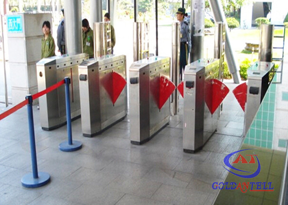 Qr code reader Baffle Flap Barrier Gate , Gym / stadium turnstile gate systems