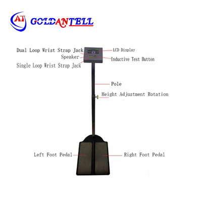 300mA ESD Wrist Strap Footwear Tester with 4.3 Inch LCD Screen for Lab Factory