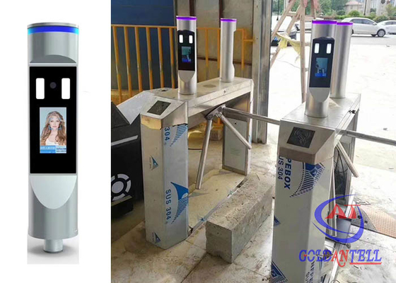 Workplace Entry Tripod Turnstile Gate Non Contact Face Recognition With Body Temperature Measure