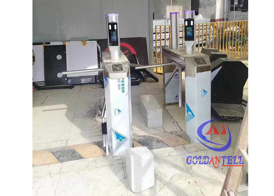 Workplace Entry Tripod Turnstile Gate Non Contact Face Recognition With Body Temperature Measure