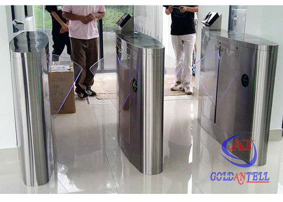 Pedestrian Retractable Flap Barrier Gate Fingerprint Dual Movement For Hospital