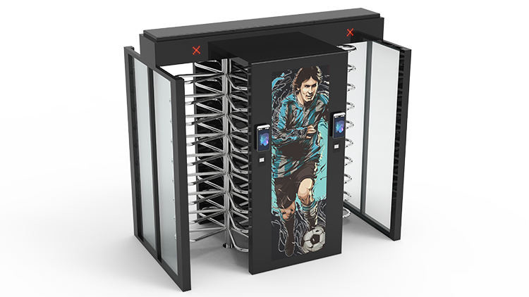 Outdoor Code Finger RFID Card QR Code Fingerprint Facial Full Height Turnstiles For Stadium ...