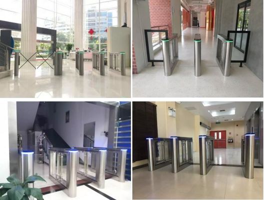 Security RFID NFC Face Recognition Automatic Swing Door Barrier 2 Way Pedestrian Entrance