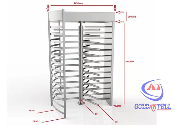 Single Entry Full Height Turnstile Manual Mechanism / Biometric Automatic Electrical
