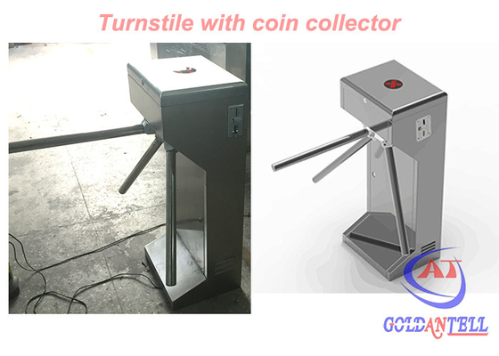 CE 120 Volt Power supply Tripod Turnstile Gate With Coin Collector , Stable Working