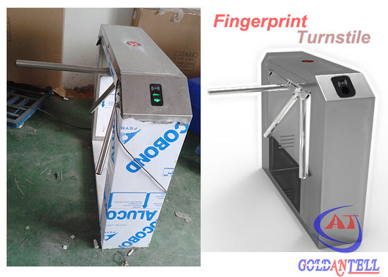 Automatically Tripod Turnstile Gate , Rotary drop arm barrier Fingerprint Recognition Controlled