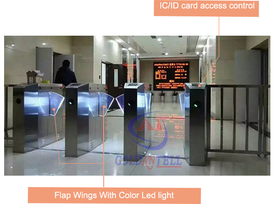 IC / ID Card RFID Turnstile Access Control Automatic Flap Barrier Gate