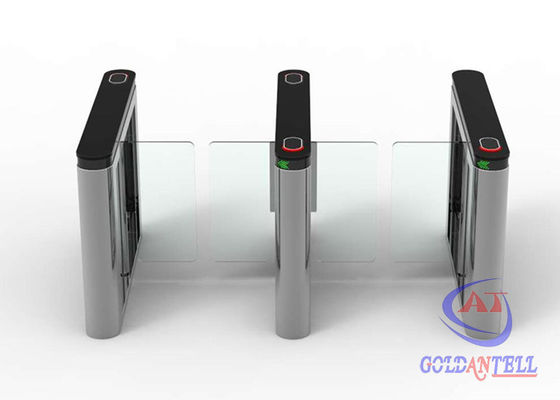 2D barcode ticket system speed gate , rfid cards swipe turnstile , swing access control turnstile for marine park