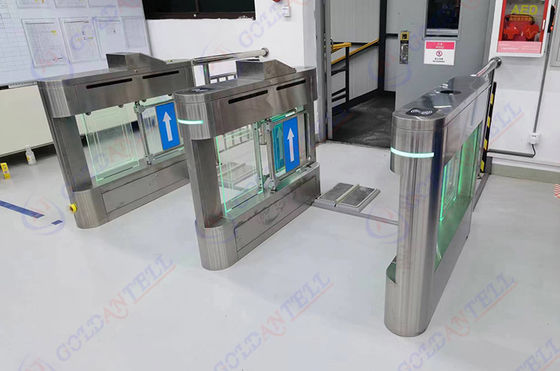 Security Turnstile Gate with 1400x120x1000mm Dimension 55-130CM Lane Width and AC 110~240V Power Supply