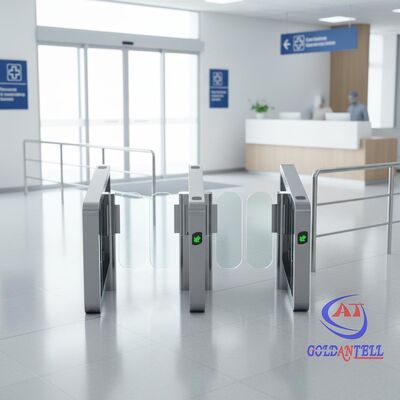 High-Barrier Anti-Tailgating Swing Barrier Gate 304 Stainless Steel Turnstile for Hospital & Government & Confidential Zones