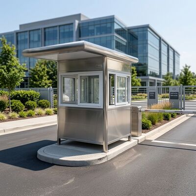 1500x2400mm Or Customized Security Guard House Built With Steel Aluminum Wood Composite Panels Delivering Lifetime More Than 15 Years
