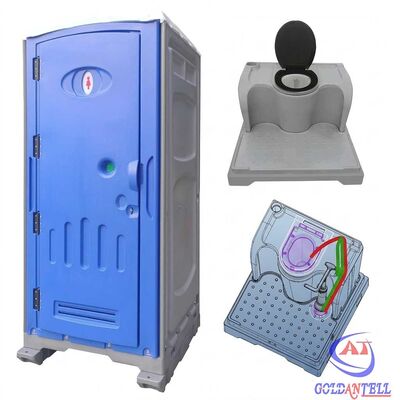 Foot Pump Flush Portable Toilet Outdoor Mobile Restroom Prefabricated Self-contained WC Cabin Porta Potty for Construction Site