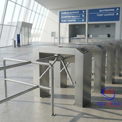 High-Cycle 3-Bar Turnstile Rapid Transit Rotating Barrier for Commuter Hub Identity Verification Motor-driven SUS304 CE