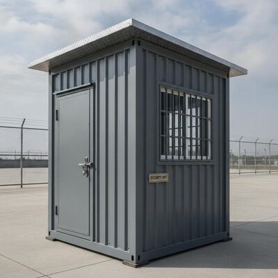 Steel Plate Roof Security Guard House Approximately 200 to 500 Kilograms Weight Designed for Security Applications