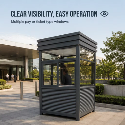 Outdoor Ticket Booth Waterproof Steel Structure Customized Size