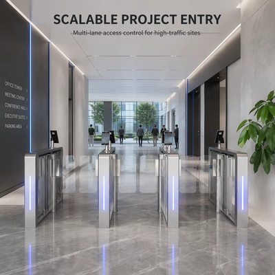 Security RFID NFC Face Recognition Automatic Swing Door Barrier 2 Way Pedestrian Entrance