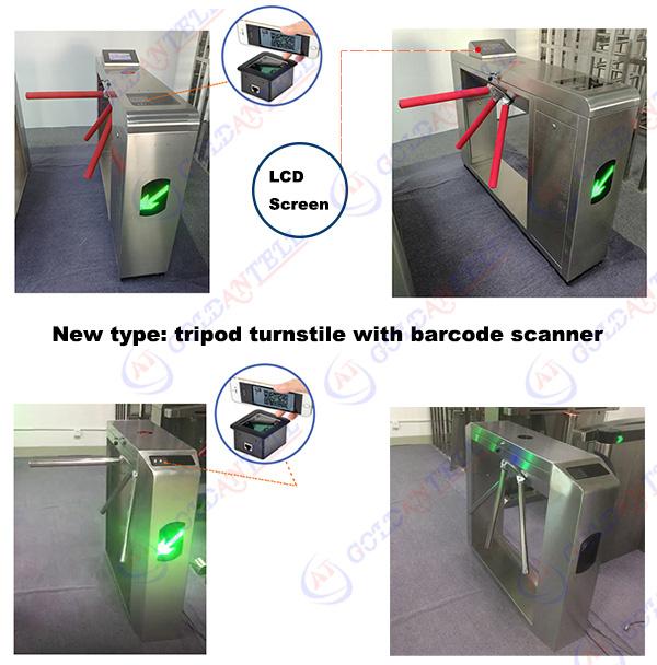 Automatic Coin Machine Tripod Turnstile with Barcode Reader