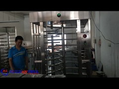GAT-504 single entrance full high turnstile with card reader and Fingerprint control reader